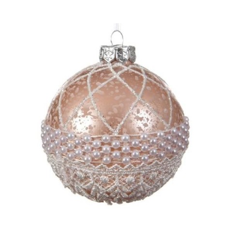 SFERA 8CM VETRO BLUSH PINK CPERLINE